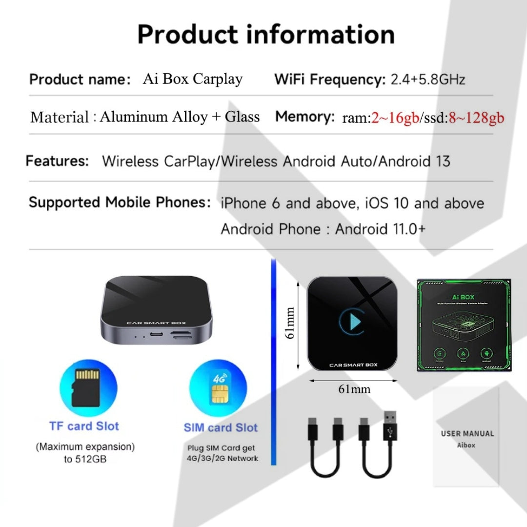 AI BOX 8GB RAM + 128GB ROM