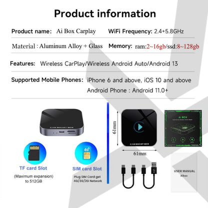 AI BOX 8GB RAM + 128GB ROM