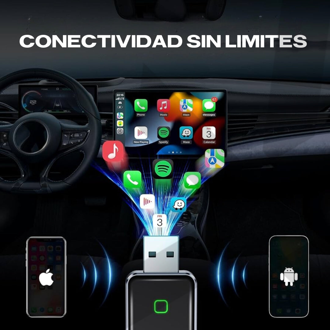 SMART BOX Adaptador Carplay y Android auto Cableado a inalambrico